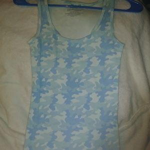 NWOT BABY BLUE CAMO PRINT TANK TOP